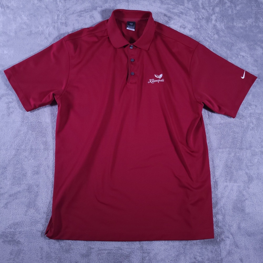 Nike Golf Polo Shirt Mens XL Red Dri Fit UV Short Sleeve Pullover Knit‎ Pullover